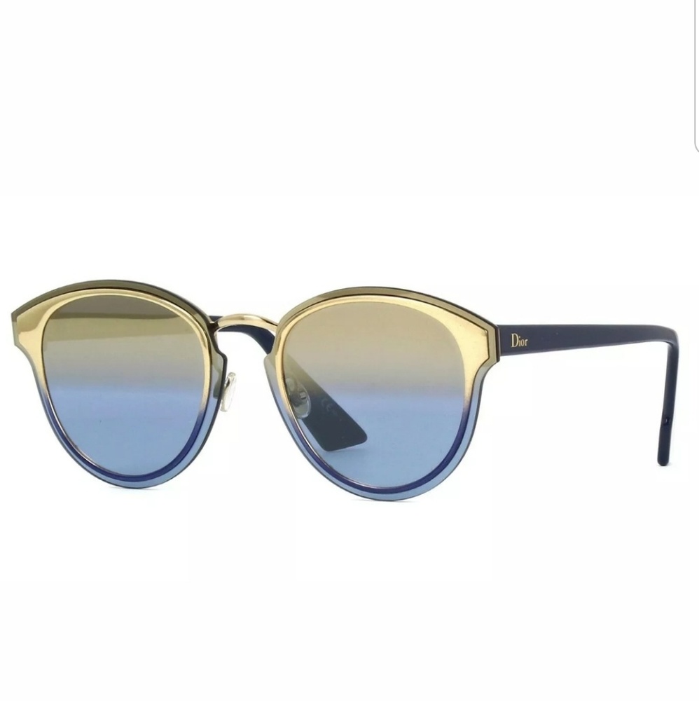 DIOR NIGHTFALL GOLD/BLUE MIRROR SUNGLASSES